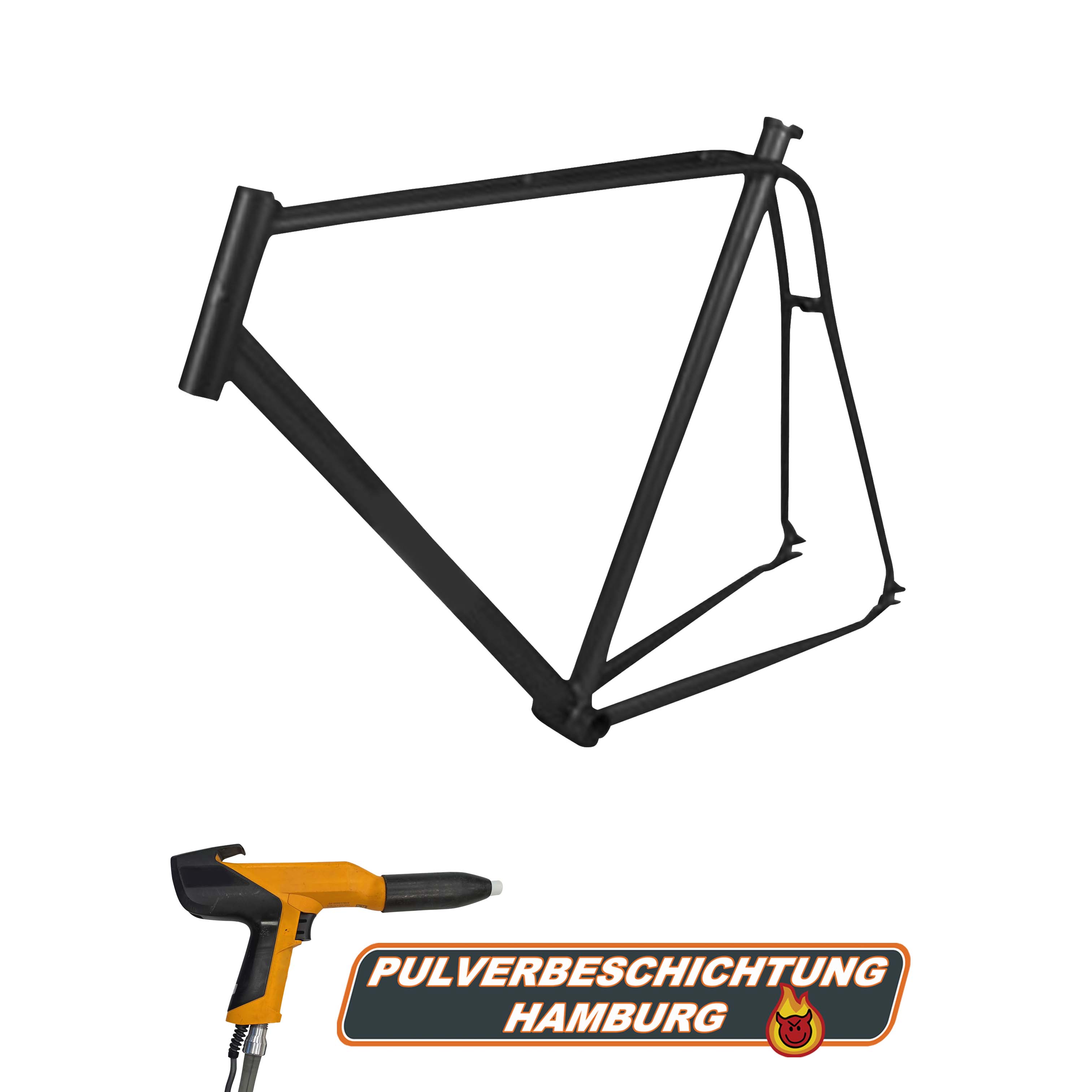 fahrradrahmen unlackiert Pulverbeschichtung Fahrrad Rahmen ohne Gabel – Pulverbeschichtung Hamburg Online Shop