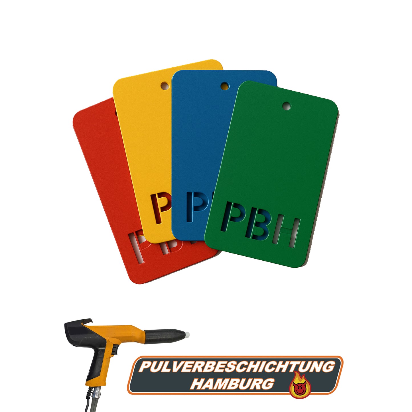 Pulverbeschichtung Musterblech Farbsample - Pulverbeschichtung Hamburg PBH GmbH