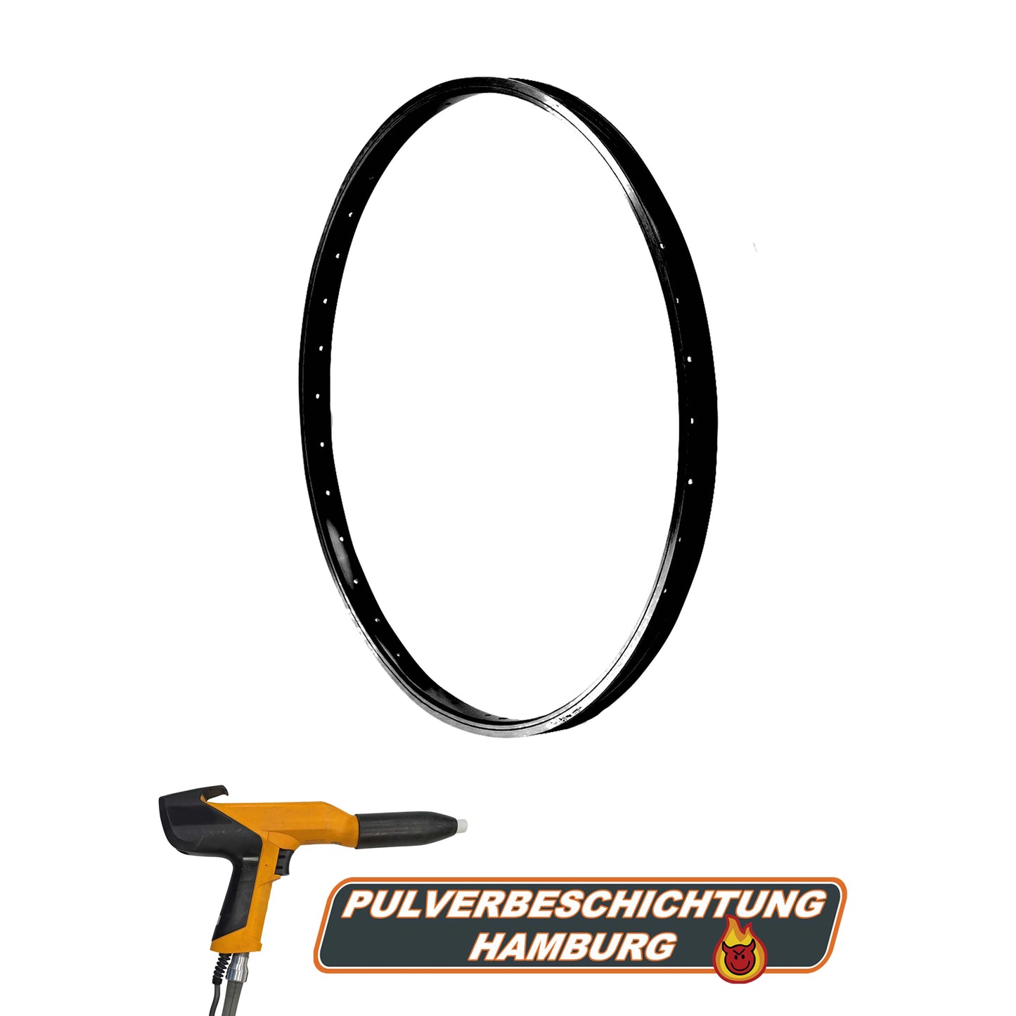 Bicycle rim tape powder coating