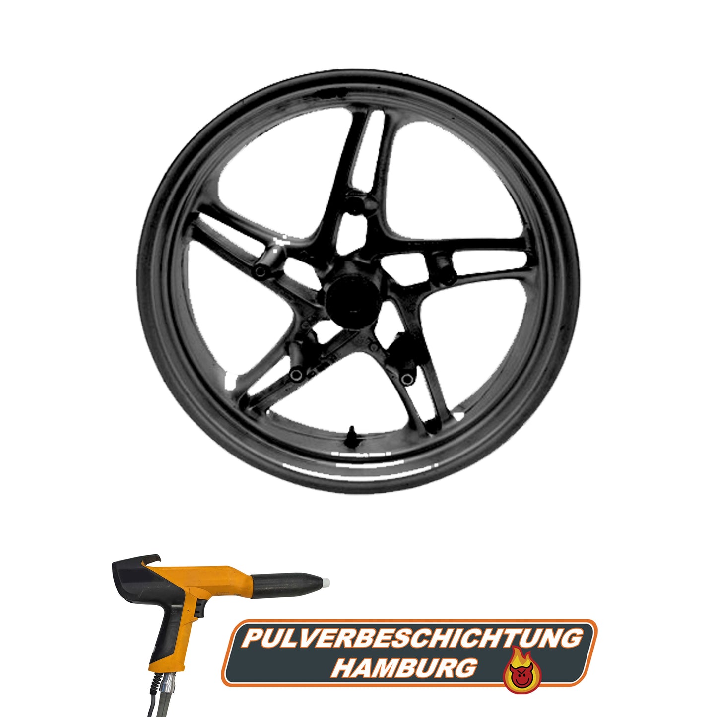 Set of motorcycle rims powder coating, 2 pieces