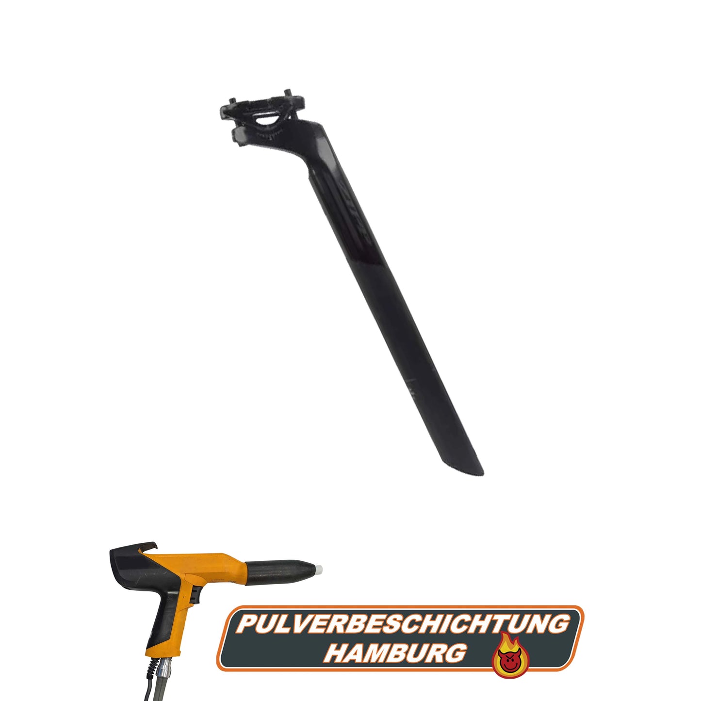 Bicycle seat post powder coating