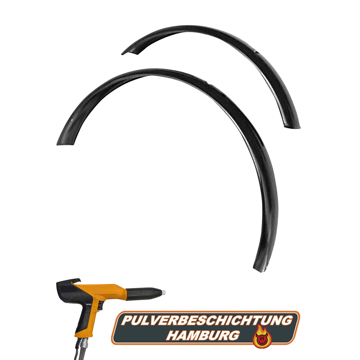 2x bicycle mudguards powder coating
