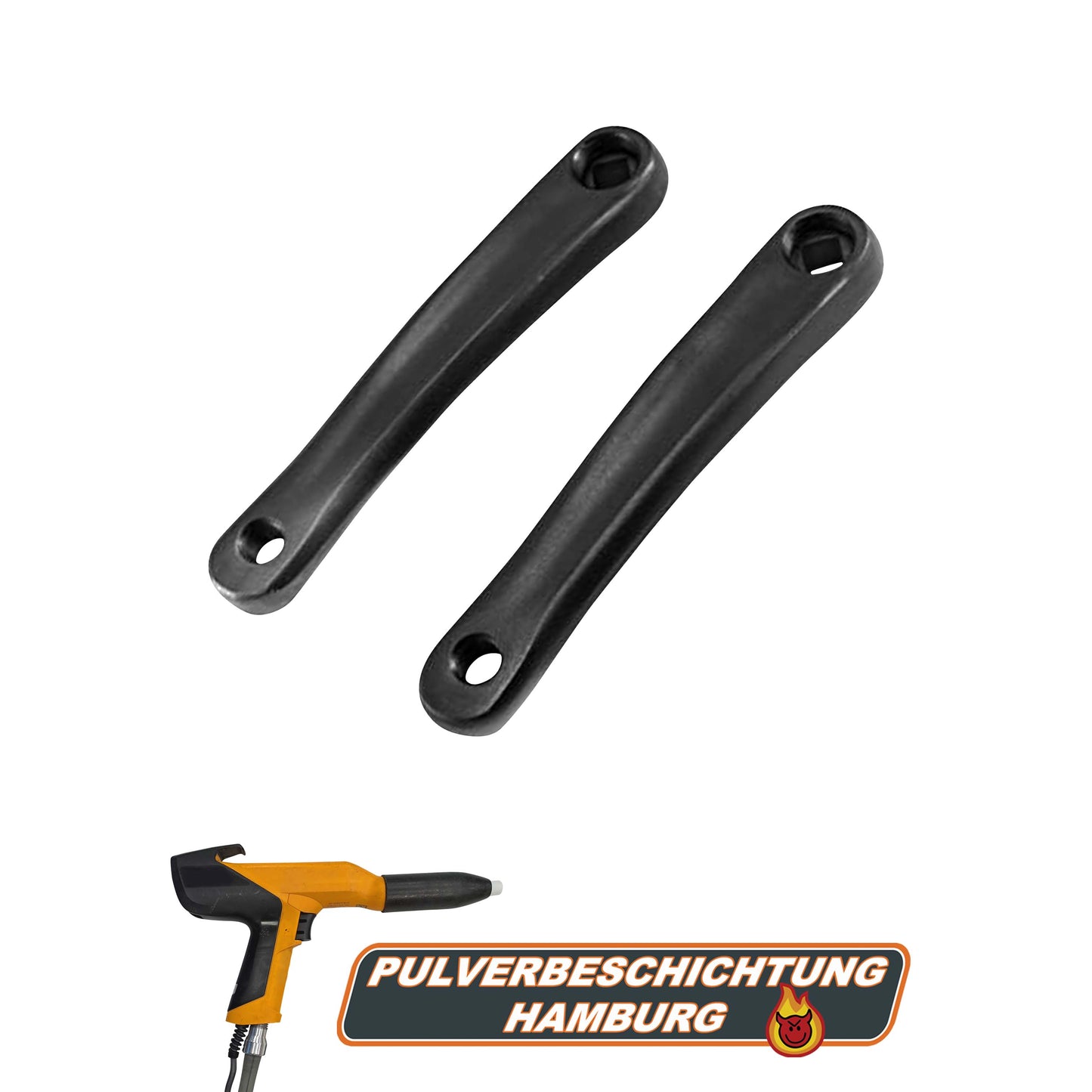 Bicycle pedal crank without chain wheel powder coating