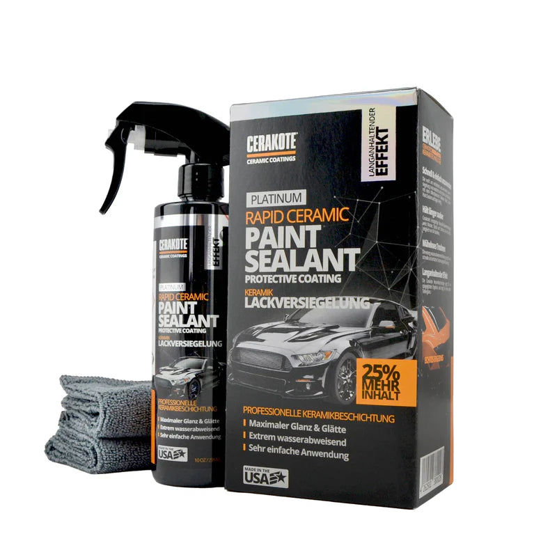CERAKOTE Rapid Ceramic Paint Sealant – Sprühversiegelung mit keramischer Schutztechnologie für Fahrzeuglack, sorgt für hohen Glanz, wasserabweisenden Lotuseffekt und langanhaltenden Schutz vor UV-Strahlung, Schmutz und Umwelteinflüssen.