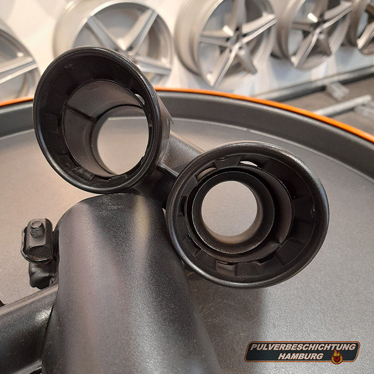 Auto Doppel-Auspuff Hi-Temp Coating (Endrohr / Endkappe / Blende), schwarz matt