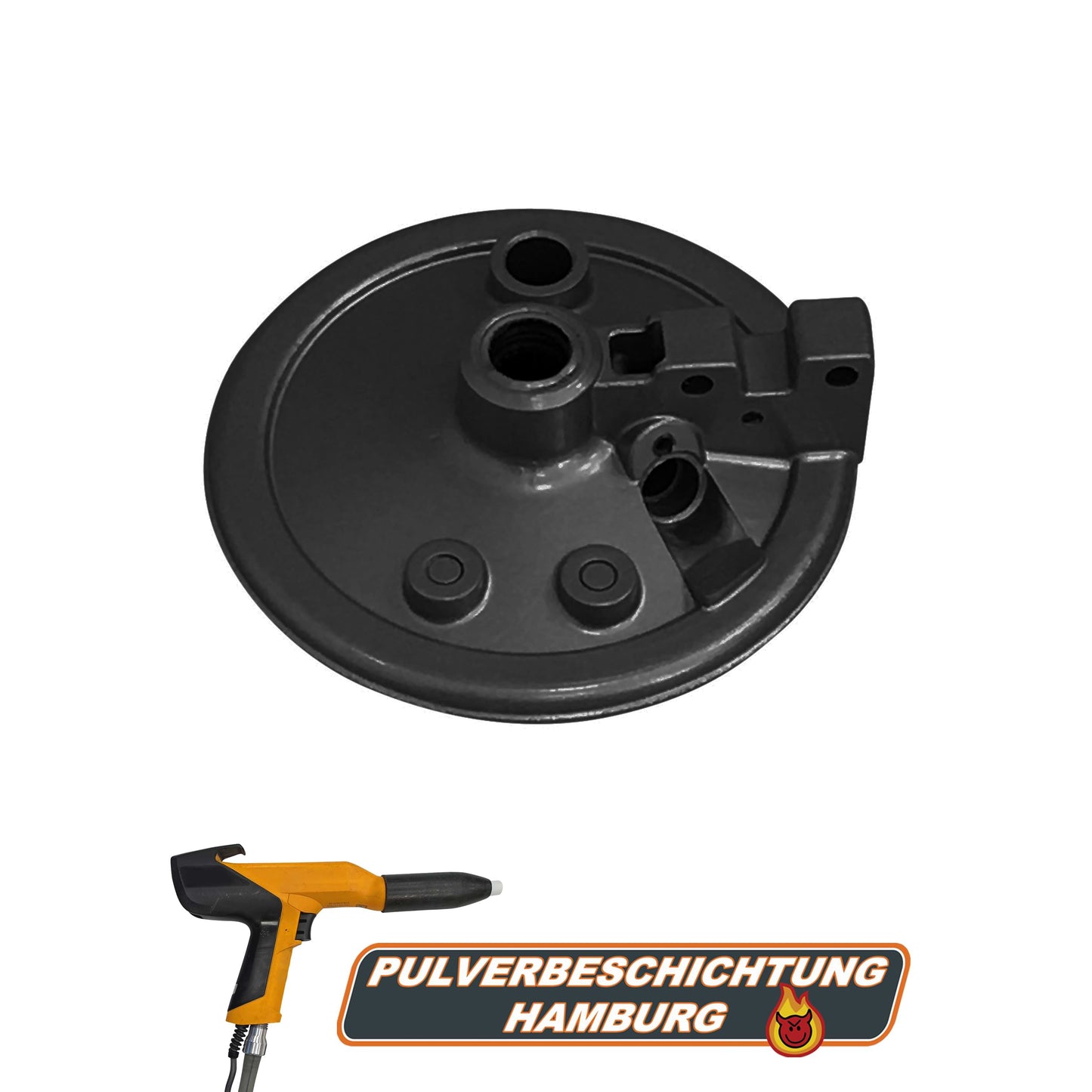 Brake anchor plate for hub powder coating