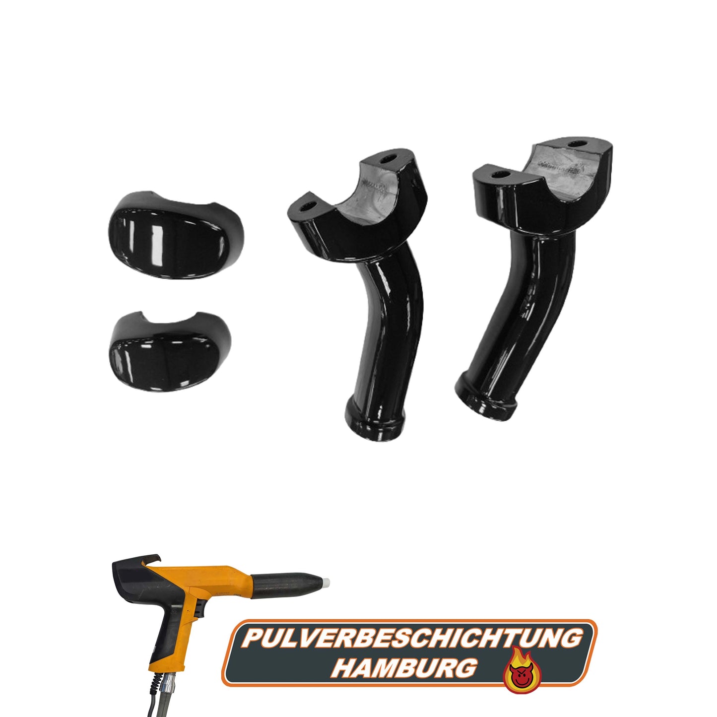 Harley Davidson Riser Lenkerhalter Pulverbeschichtung