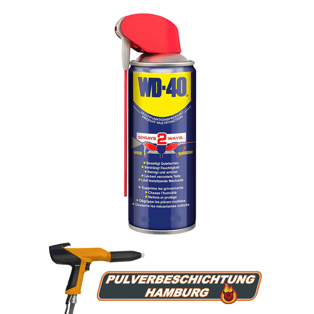 WD-40 multifunctional spray in 500 ml spray bottle – Pulverbeschichtung Hamburg Online Shop