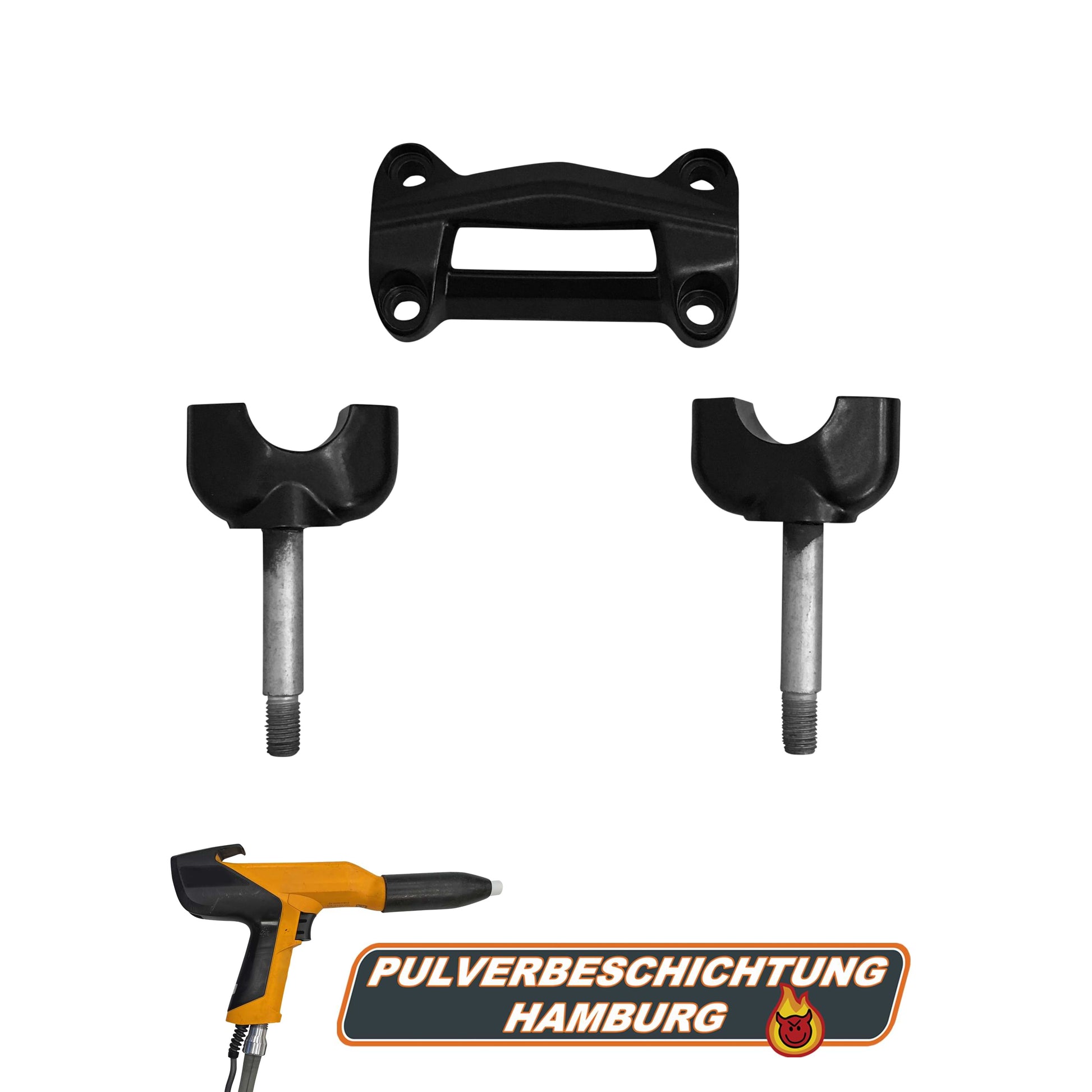 Motorrad Lenker Klemmung / Raiser Pulverbeschichtung, 3 Teile