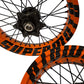 Felgensatz komplett, KTM Orange, Schriftzug SUPERMOTO (inklusive Felgen), Schrift schwarz